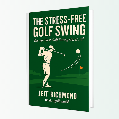 Book cover of 'The Stress-Free Golf Swing' by Jeff Richmond on a green background