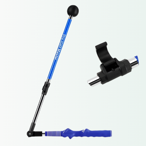 Blue and black adjustable tool on a white background