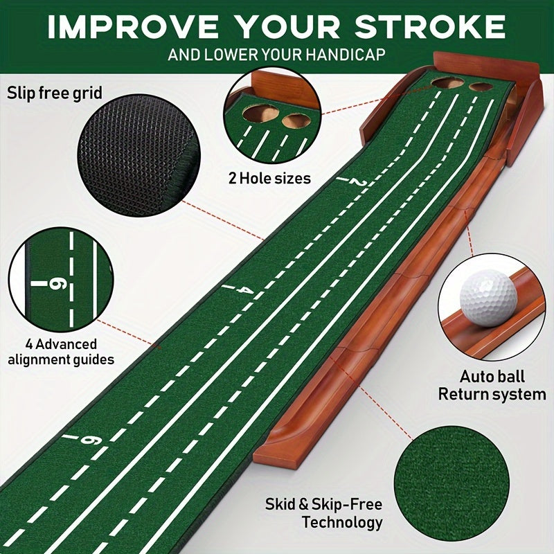 Nextra® Golf Putting Mat with Ball Return