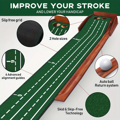 Nextra® Golf Putting Mat with Ball Return