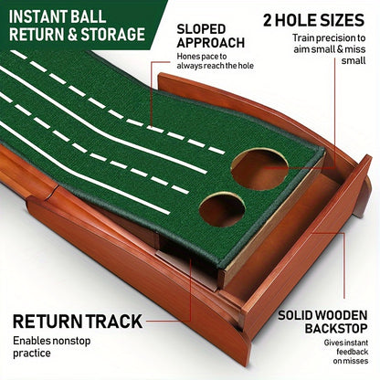 Nextra® Golf Putting Mat with Ball Return