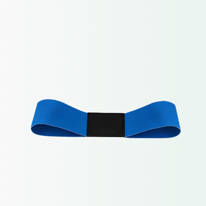 Blue resistance band on a white background