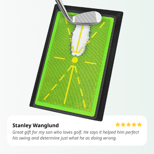 Golf training aid with a golf club on a white background