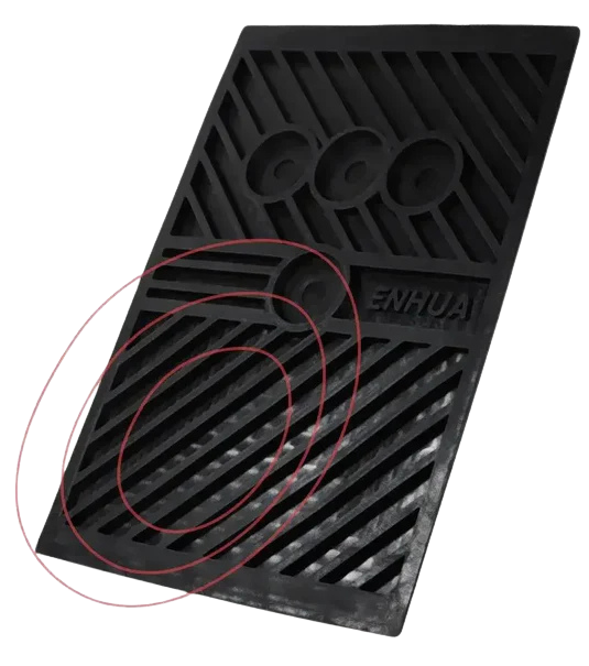 Black rubber mat with textured surface and 'ENHUA' branding on a white background